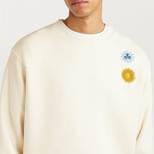 OEM de peso pesado logotipo personalizado de los hombres de cuello redondo de moda Casual de invierno de algodón mezclado de gran tamaño bordado sudaderas hecho en Pakistán - Product Image 6