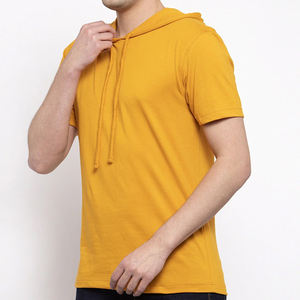 Marca personalizada de los hombres Slim Fit Athletic Gym Muscle Hoodie 100% algodón de manga corta Camiseta de lana Tops Impreso para deportes de invierno - Product Image 2