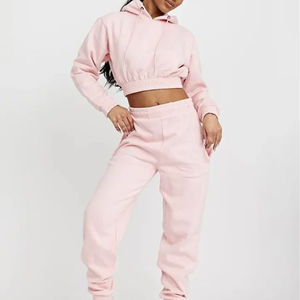 Conjunto de Sudadera con Capucha y Pantalones Deportivos de Felpa para Mujer, el Mejor para el Invierno, Personalizado, de 2 Piezas, Tela de Felpa, 100% Algodón, Chándal Bordado - Product Image 4