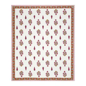 Ensemble de draps imprimés 100% coton, couvre-lit d'été unique avec oreiller, imprimé à la main, couvre-lit simple de designer, qualité supérieure - Product Image 6