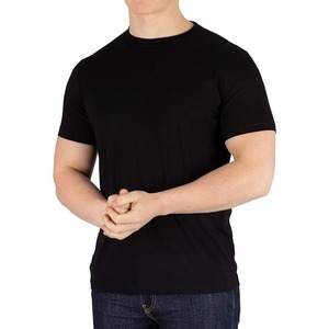 Camisetas Ecológicas Transpirables de Punto con Mezcla de Algodón y Fibra de Bambú, con Logotipo Personalizado y Estampado por Descarga - Product Image 1