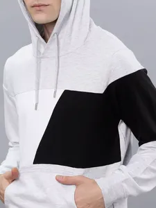 Hombres gris y negro con capucha Venta caliente nuevo estilo personalizar impresión hombres sudaderas con capucha última moda tarifa caliente calidad superior hombres sudaderas con capucha - Product Image 3