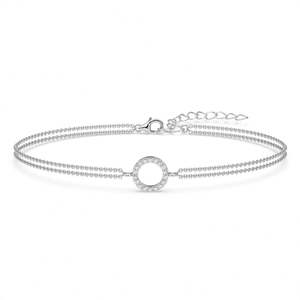 Pulsera de tenis de oro de 14K con diamantes y perlas, chapada en rodio sobre plata 925, para cada momento y para ti! Regalo - Product Image 1