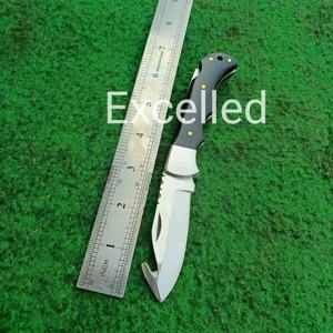 Cuchillo plegable de bolsillo hecho a mano J2 hoja de acero pulido espejo mango de resina botón a prueba de herrumbre estilo cambio cubierta de cuero gratis - Product Image 6