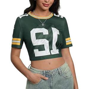 100% polyester matériel femmes haut court maillot vêtements de sport Offre Spéciale Baseball culture chemise - Product Image 4