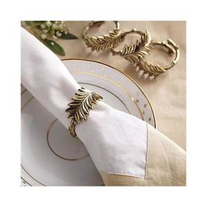 Rond de serviette en laiton fait à la main or fini pour mariage et restaurant dîner Table décoration rond porte-serviettes - Product Image 5