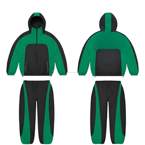 Chaqueta Cortavientos Personalizada de Invierno con Media Cremallera para Hombre, Transpirable, Ligera, de Poliéster/Algodón, con Capucha, Resistente al Viento - Product Image 3