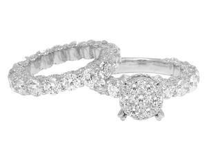 ชุดของขวัญแหวนหมั้นเพชรเม็ดกลมโมอิส S925เงินคลาสสิกสำหรับผู้หญิง - Product Image 3