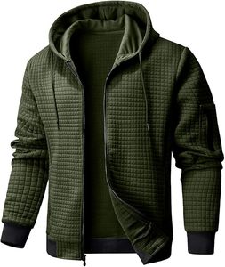 Men's Lightweight Fleece Pullover Hoodie Regular Fit Sweatshirt <b>Lined</b> Design Solid Pattern Anti-Pilling Knitted Jacket Winter - Product Image 1