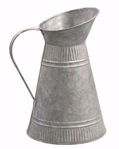 Maceta moderna de metal galvanizado con estampado floral para riego de jardín y Hogar y florero - Product Image 1