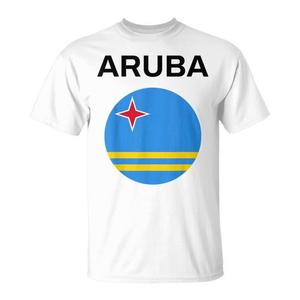 T-shirt promozionale moderna con bandiera di Aruba - Product Image 1
