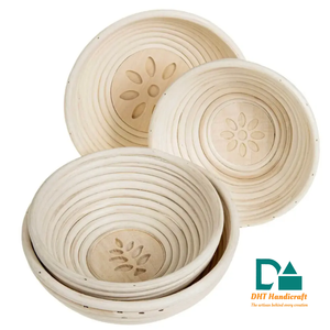 Pain rond en rotin en gros pour le marché européen, blanc avec base en bois, écologique, échantillons gratuits, diamètre personnalisable - Product Image 2