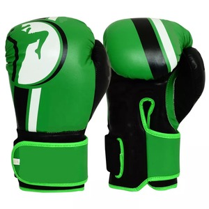 Gants de boxe gris et noir solides, approvisionnement Direct d'usine professionnel, Logo personnalisé, gants de boxe en cuir Pu en option - Product Image 1
