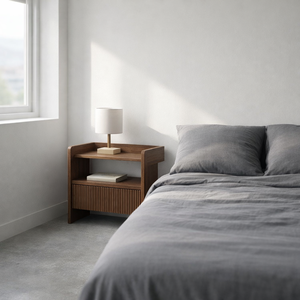 Mesa de Noche de Madera de Teca Convertible de Alta Calidad, Diseño Tradicional, Madera Maciza, para Dormitorio, Apartamento y Sala de Estar, Muebles para el Hogar - Product Image 1