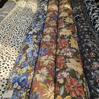 Tela de Algodón y Rayón Estampada Hecha en Corea, Tela de Alta Calidad con Estampado Floral para Vestidos de Mujer, Ropa de Fiesta, Traje de Actuación