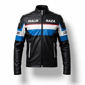 Chaqueta de motorista de cuero de grano superior duradera con forro extraíble | OEM de etiqueta privada | Malik Raza - Product Image 1