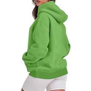 Sweat-shirt à capuche oversize pour femme, style streetwear, coupe régulière, poche, épaules tombantes, polaire épais et chaud - Product Image 3