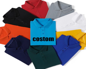 Chemises décontractées d'été de luxe pour hommes, couleurs unies, respirantes, en polyester et coton tricoté, imprimées sur mesure, manches courtes, golf, ODM - Product Image 3