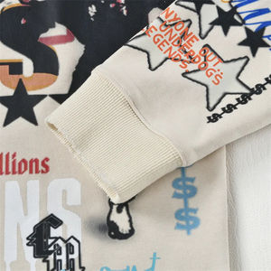 เสื้อฮู้ดดี้ครอปพิมพ์ลายกราฟิกด้วยเทคนิค DTG ผ้าคอตตอน 100% หนัก 450 GSM ไม่มีเชือก ทรงโอเวอร์ไซส์ สำหรับผู้ชาย พร้อมโลโก้สั่งทำ - Product Image 6