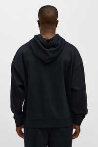 Sweat à capuche oversize à épaules tombantes, fermeture éclair intégrale, en molleton 100% coton, imprimé avec un logo personnalisé, style décontracté d'automne, vente en gros - Product Image 3