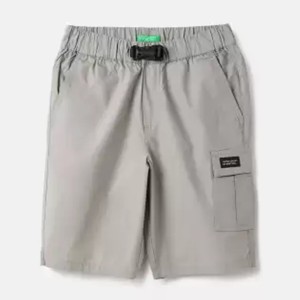 Ensemble short pour enfants garçons vêtements de vacances d'été avec couleur unie manches courtes col texturé en gros - Product Image 4