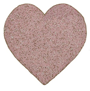 Napperon de table en forme de coeur rose perlé moderne et élégant Napperon en satin fait à la main pour banquet de mariage à la maison Modèle solide Abordabilité - Product Image 6