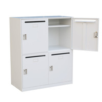 Boîte aux lettres sécurisée pour appartement avec plusieurs compartiments, construction en acier verrouillable pour usage résidentiel