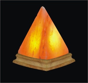 Artistic Himalayan <b>Pink</b> <b>Salt</b> <b>Lamp</b> Pyramid Shape with Carved Wooden Base Elegant Natural Craft for Home Office and Car Decor - Product Image 4