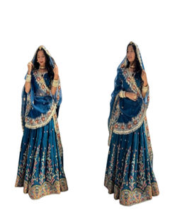 Antiguo nuevas mujeres completamente cosido hasta el suelo Lehenga Choli Dupatta Foux Gorgette tela de alta calidad ropa de fiesta especial - Product Image 1