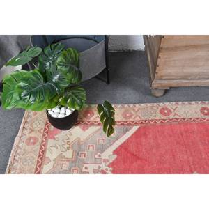 พรมสไตล์วินเทจขนแกะสีเบจสีแดงขนาด4.8x10ฟุตดีไซน์แบบเย็บติดโถงทางเดินทรงสี่เหลี่ยมผืนผ้าสำหรับห้องข้างเตียง - Product Image 5