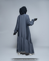 Abaya droite à manches boutonnées, nouveau design, volants, simple, longueur ras du sol, écologique, respirante, vente en gros, robe musulmane, export