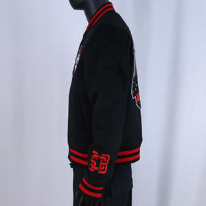 เสื้อแจ็คเก็ตวาร์ซิตี้ปักลายเชนิลล์แบบกำหนดเอง เสื้อแจ็คเก็ตเบสบอลสไตล์วินเทจสำหรับผู้ชายใส่เที่ยวกลางแจ้งในฤดูหนาว เสื้อแจ็คเก็ตเลตเตอร์แมนสไตล์วิทยาลัย - Product Image 3