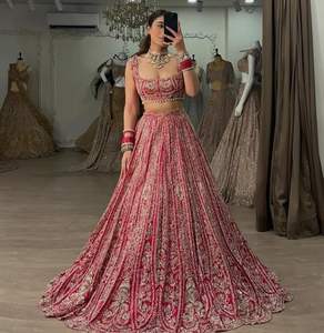 Lehenga choli นักออกแบบล่าสุดที่มีงานปักด้ายสวยงามงานเขียนโค้ดงานปักเลื่อมหนัก - Product Image 2