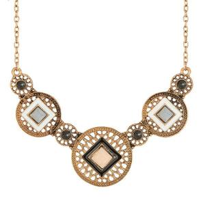 Urthn Stone, collar llamativo Meenakari chapado en oro antiguo, cadenas de latón de estilo Vintage con diamantes inspirados en el Buddhism-1110738A - Product Image 1