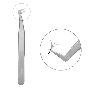 Pinzas de Cejas de Acero Inoxidable de Alta Calidad con Etiqueta Privada Personalizada, 90 Grados, para Extensión de Pestañas, Duraderas, Antiestáticas y Suaves - Product Image 1