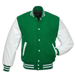 Chaqueta de equipo universitario OEM de tendencia industrial para hombre, ropa Vintage con soporte, chaqueta de béisbol universitaria de cuero con logotipo bordado personalizado para hombre - Product Image 5