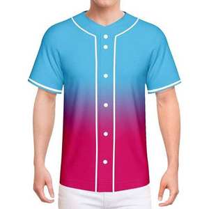 Maillot de baseball vierge pour homme, chemise décontractée à manches courtes boutonnée, uniforme sportif personnalisable avec nom d'équipe, impression par sublimation sur polyester - Product Image 2