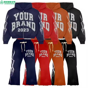 Super Quality Unisex Plus Size Winter <b>Track</b> <b>Suit</b> Jogging Custom Logo Solid 100% Cotton Heavyweight Streetwear Stone Wash Vintage - Product Image 3