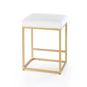 Pieds en métal noir enduit de poudre Tabourets de comptoir tabourets de bar avec siège en bois pour la maison et le magasin de cuisine pour tabourets de bar en quantité minimale de commande bas - Product Image 1