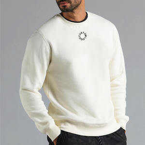 Top qualité hommes bébé bleu recyclé polaire col rond sweat à manches longues pull personnalisé coton biologique sweats pour hommes - Product Image 4