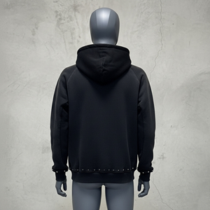 Sudaderas con Capucha Personalizadas con Logotipo, de Alta Calidad, 500 g/m², 100% Algodón, Estilo Holgado, Lavado Ácido Decolorado al Sol, con Cierre y Remaches de Estrás - Product Image 3