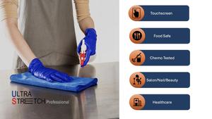 Gants d'examen en nitrile ultra-extensibles bleus, taille M, sans poudre, non stériles, testés pour la chimiothérapie, usage médical, laboratoire, cuisine - Product Image 4