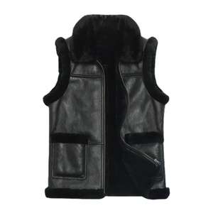 Chaleco de lana para hombre cuero genuino otoño piel invierno cálido diseño de piel de oveja transpirable tela suave prendas de vestir exteriores informales Premium - Product Image 6