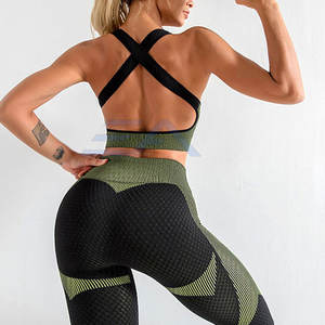 Conjunto de Yoga Profesional para Mujer, Diseño 2026, Color Sólido, Ecológico, Transpirable, de Spandex/Poliéster, 2 Piezas, Venta al Por Mayor - Product Image 6