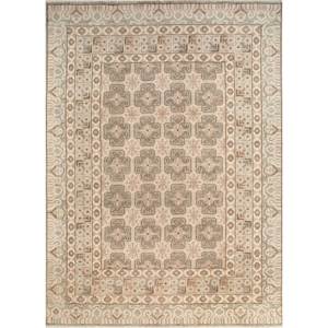 พรมขนสัตว์ถักมือขนาดใหญ่ลายเรขาคณิตและลายจิ๊กซอว์สีเบจและสีน้ำตาลสำหรับตกแต่งห้องนั่งเล่น-Skwl-368 - Product Image 1