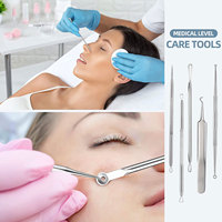 Kit d'outils pour éliminer l'acné points noirs en acier inoxydable aiguilles pour éliminer l'acné nettoyage en profondeur des pores dissolvant de soins de la peau ensemble de beauté