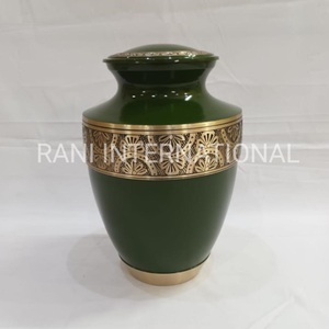 Handcrafted Brass Cremation Urn with Floral Engraving Premium Adult Ashes <b>Storage</b> Vintage Memorial Urn Trending Funeral Supply - Product Image 2