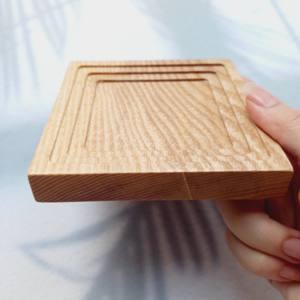 Placa de madera de Acacia redonda para comida, plato de carga para fruta, Cenicero sólido, venta al por mayor, forma única - Product Image 5