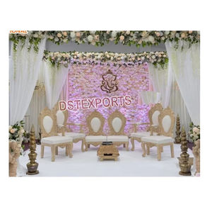 Maravillosa boda Mandap Mayur sillas talladas boda real hindú Vidhi Mandap sillas de lujo boda Phera ceremonia muebles - Product Image 1