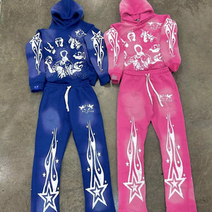 ดาวเสื้อฮู้ดสำหรับผู้ชายชุดวอร์มผ้าฝ้าย100% ชุดวอร์มแบบกำหนดเองกางเกงขายาว - Product Image 1